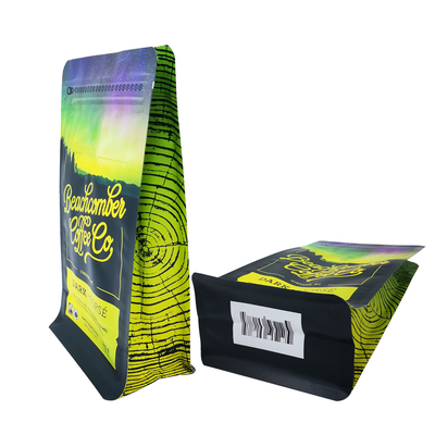 ซื้อ 340 กรัม 12 oz Matte Flat Bottom Side Gusset กระเป๋ากาแฟ พร้อมวาล์วและซิปหน้า online manufacture