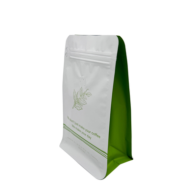 ซื้อ 250 กรัม กล่องเรียบ กล่องสี่เหลี่ยม กล่องกาแฟด้านล่าง พร้อมวาล์วและรัดซิป หรูหรา แมทไวท์ อลูมิเนียมโฟลย online manufacture