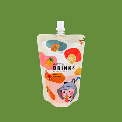 ซื้อ 8 ออนซ์ ด้านหนึ่งใส ยืนขึ้น Custom Printed Spout Bags กระเป๋าสําหรับเด็ก เครื่องดื่ม นม น้ําผลไม้ กาแฟ เครื่องดื่ม online manufacture