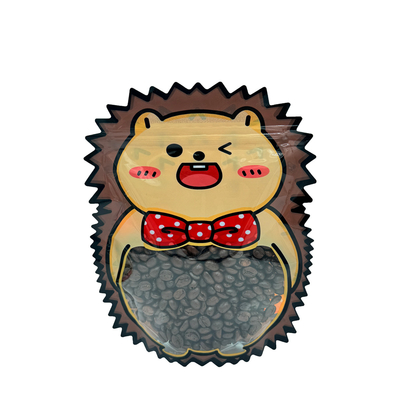 ซื้อ Custom Small Cute Hedgehog Animal Shape Die-Cutting Plastic Standup Zipper Bags with Clear Window สําหรับบรรจุอาหาร online manufacture