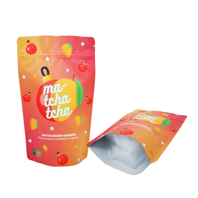 ซื้อ Rainbow Design สวยงาม แมทฟอยล์ไลเนอร์ พลาสติก ยืนขึ้นกระเป๋าสตางค์ Custom With Zip Lock สําหรับ Matcha Mango Powder online manufacture