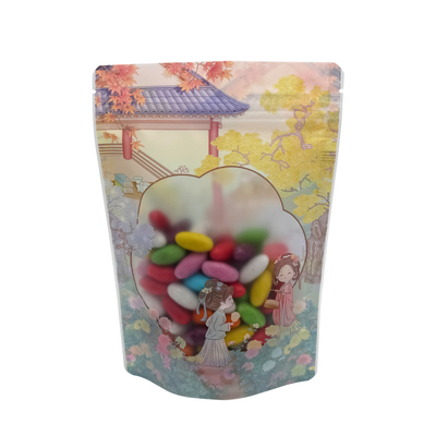 ซื้อ แบบคลาสสิก พลาสติกที่กําหนดเอง พิมพ์กระเป๋ายืนพร้อมหน้าต่างและล็อคซิป สําหรับบรรจุอาหาร online manufacture