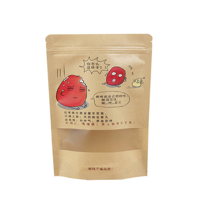 ซื้อ กระเป๋ายืนสีน้ําตาล พร้อมหน้าต่าง พร้อมซิป สําหรับวันไทย ผลไม้แห้ง อาหารว่าง แพคเกจ online manufacture