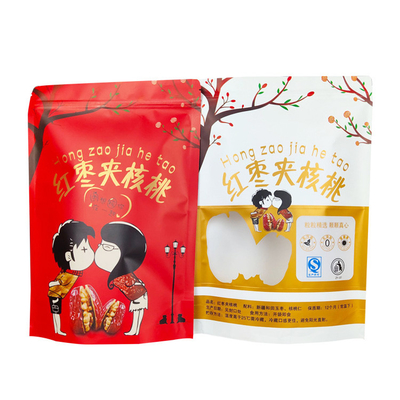 ซื้อ การพิมพ์ที่กําหนดเอง กระเป๋ายืน Kraft ขาวที่มี Ziplock และหน้าต่างที่กําหนดเอง สําหรับอาหารแห้ง มะเขือเทศ online manufacture