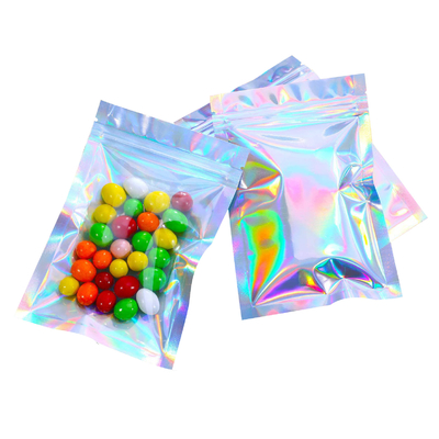 ซื้อ 4*6 นิ้ว ความร้อน ปิดตากระจก ด้านบน โฟลยอลูมิเนียม Holographic Mylar ซิปเปอร์กระเป๋าสําหรับอาหาร เครื่องประดับ online manufacture
