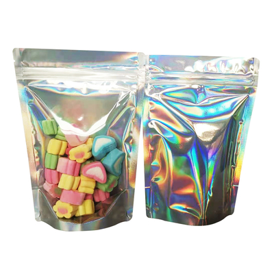 ซื้อ โฟลยอลูมิเนียมปิดใหม่ หน้าใส 4x6 โฮโลแกรฟิก ยืนขึ้น กระเป๋า Mylar สําหรับเครื่องประดับ เครื่องสําอาง ลิปกลอส แพ็คเกจเก็บ online manufacture