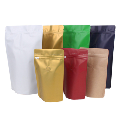 ซื้อ กระเป๋ากาแฟแบบยืนขึ้นระดับพรีเมียม พร้อมวาล์วลดแก๊สสําหรับบรรจุเมล็ดกาแฟ, กาแฟบด, ใบชา online manufacture