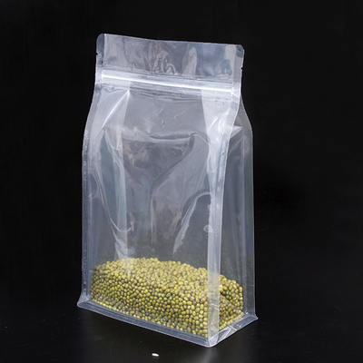 ซื้อ ภาระหนักโปร่งใส ด้านบนเรียบ ยืนขึ้น กระเป๋ากระเป๋าสะพายด้วย Ziplock สามารถปิดใหม่สําหรับอาหาร อาหารว่าง แพคเกจถั่ว online manufacture