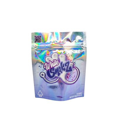 เงิน Holographic สามารถปิดใหม่ ยืนขึ้น Mylar ถุงอาหาร 3.5g แบบการ์ตูนพิเศษ
