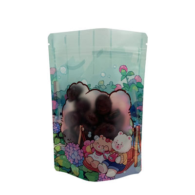 ทํามาพร้อม Custom พลาสติกยืนขวางกระเป๋าที่มีหน้าต่างโปร่งและซิปเปอร์สําหรับถั่ว แคนดี้เค้ก อาหาร