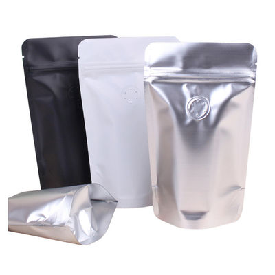 8oz 0.5lb อลูมิเนียม ขาวดําถุงกาแฟกับเซลล์การล้างก๊าซ